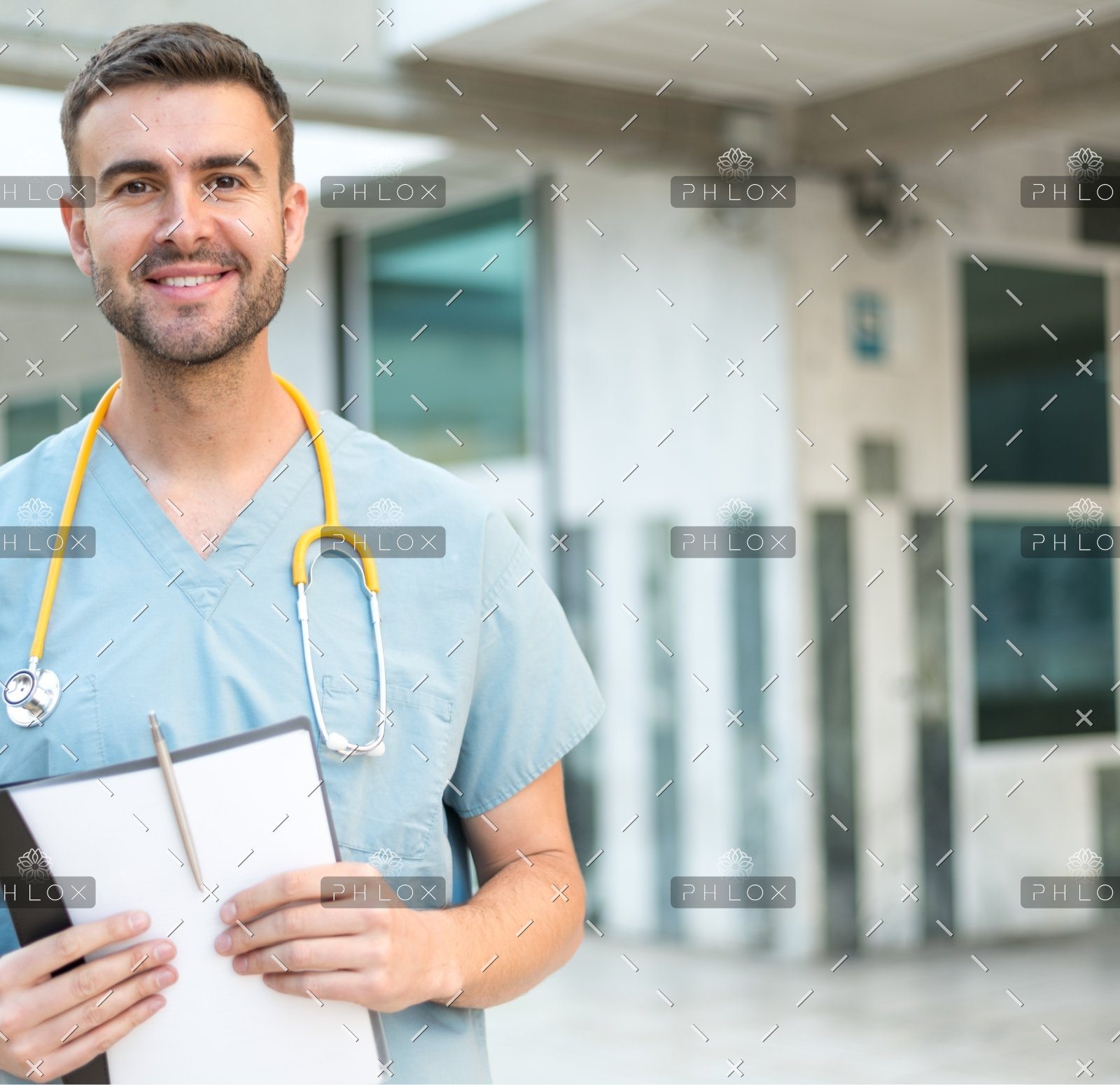 Take care of yourself Male Nurse With Stethoscope MBQ4P3Y